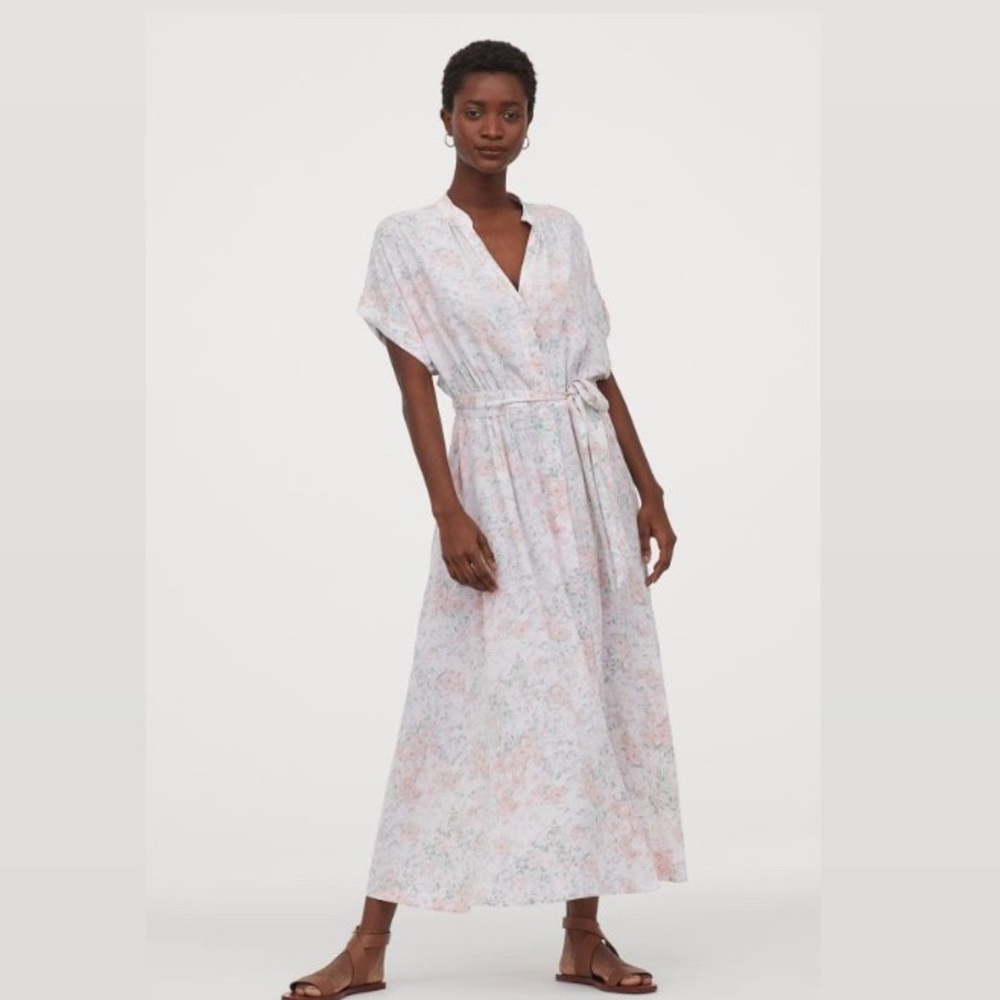 NWT Calf Length Belted Breezy Maxi Viscose Dress